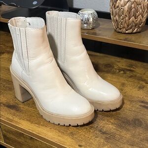 Dolce Vita Cream Ankle Boots